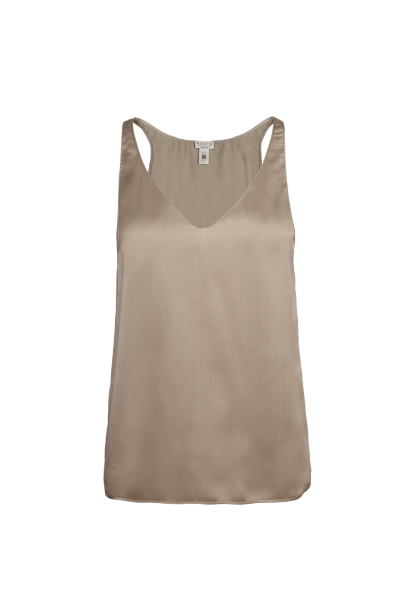 Else tank top in gold sand organic silk — minimal, consciously crafted silk womenswear essential by HERTH.