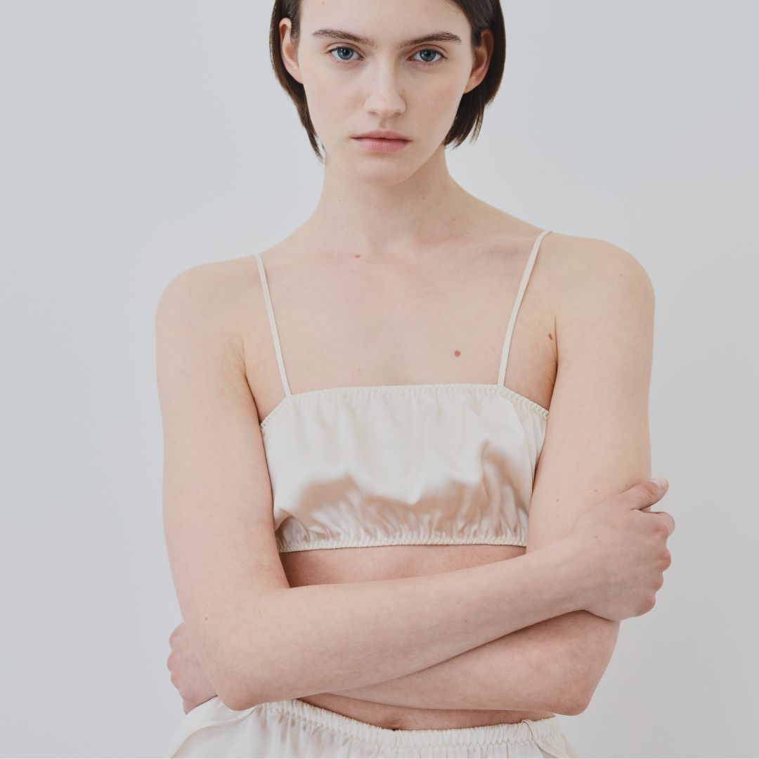 Organic silk panties and bralette top by HERTH, made in Italy from GOTS-certified silk
