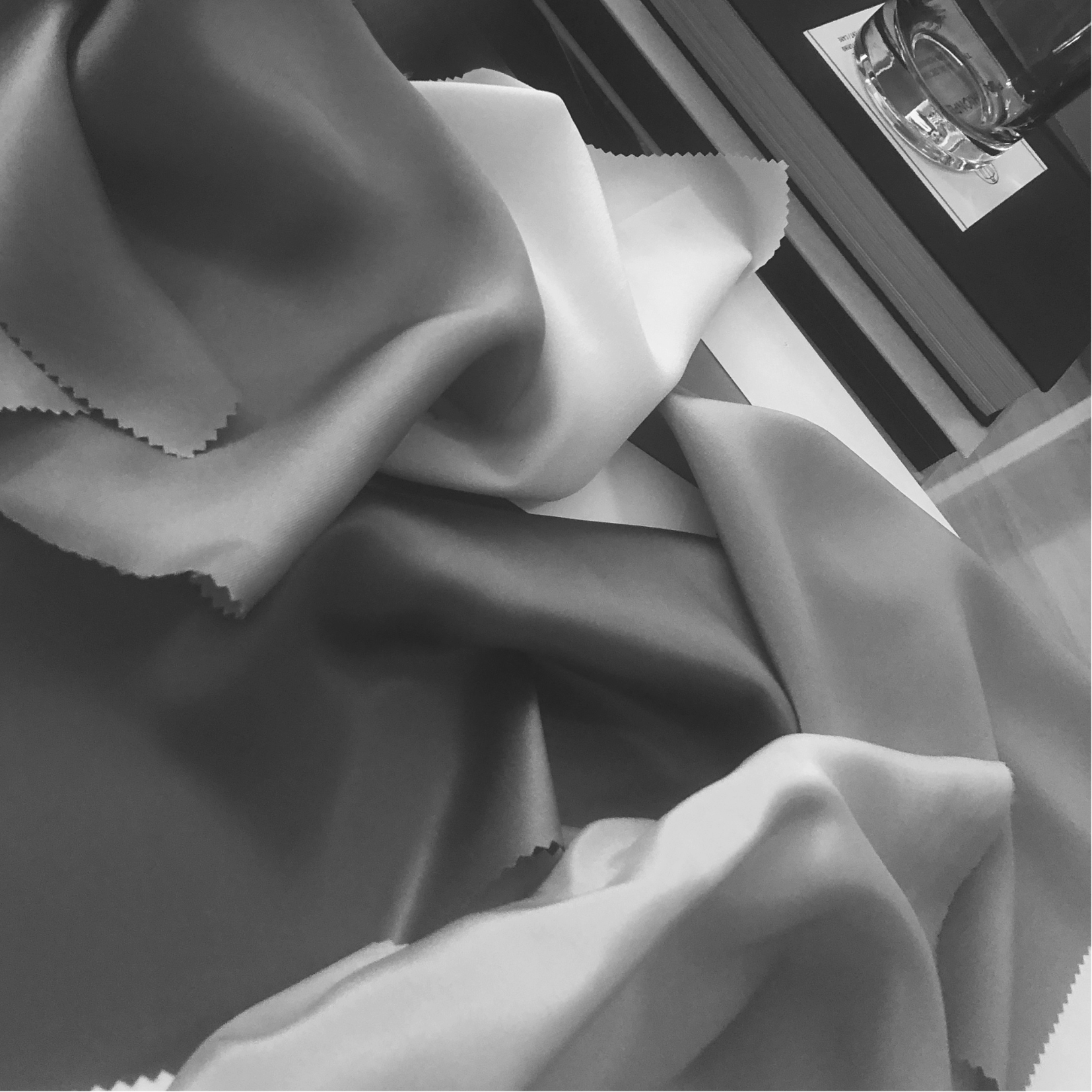Organic silk fabric swatches in HERTH exclusive colors, dyed with sustainable processes.