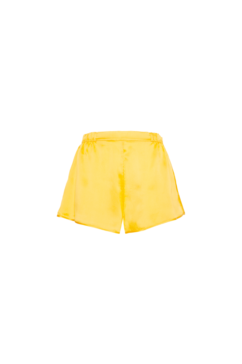 Yari mango organic silk shorts — lightweight sustainable womenswear with relaxed elegant fit by HERTH.