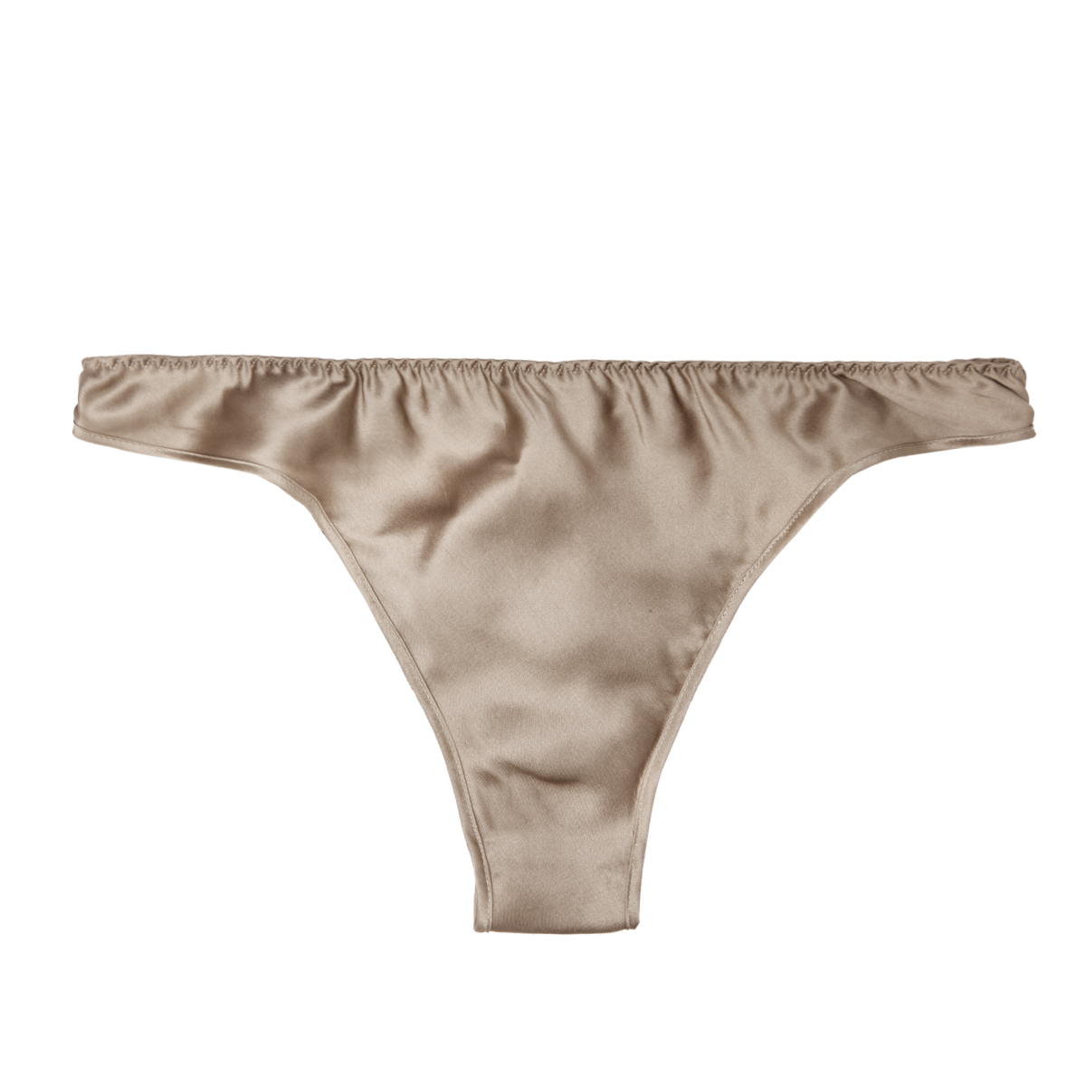 Zoe low-rise panty in gold sand — minimalist GOTS-certified organic silk lingerie by HERTH