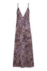 Inez: vestito sottoveste leopardato con scollo a V