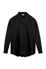 Tilde: camicia manica lunga in seta biologica Gots nero