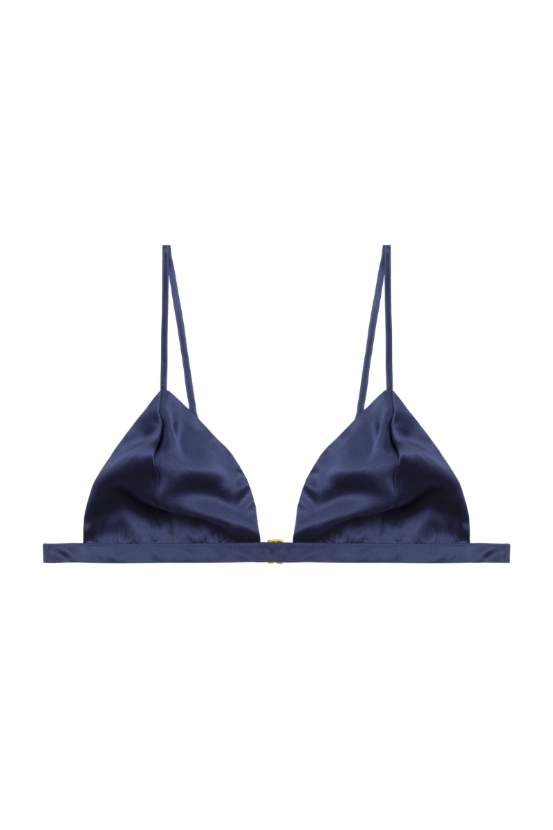 Ivy Blu Navy top bra in seta biologica GOTS