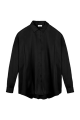 TILDE BLACK: LONG SLEEVE SHIRT IN GOTS ORGANIC SILK