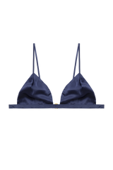 IVY BRA TOP AND JUDE BRIEF: NAVY BLUE ORGANIC SILK SET