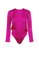 ELY HOT PINK: LONG SLEEVES SAND COLOR BODYSUIT | SAMPLE