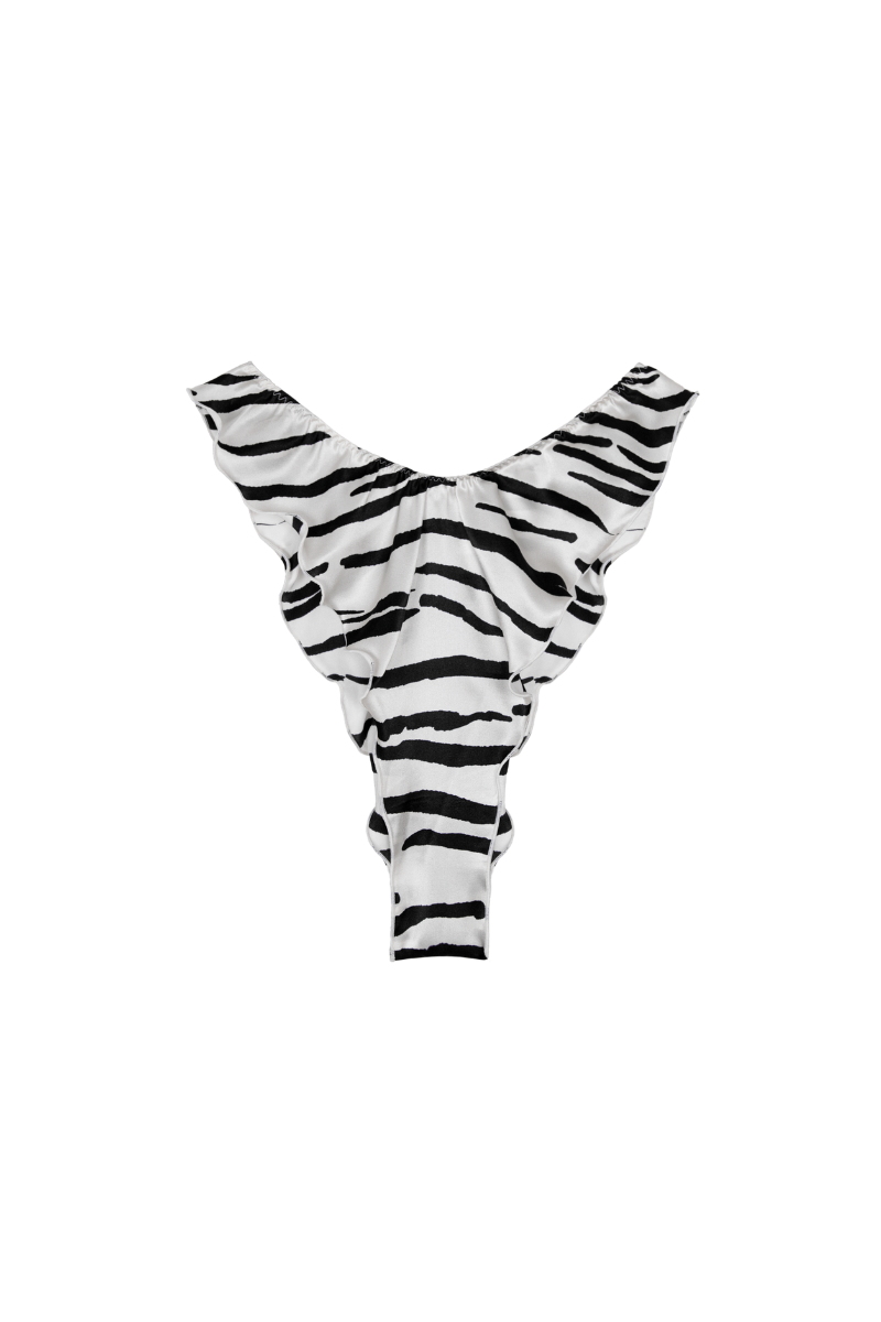 ERA: ZEBRA PRINT GOTS ORGANIC SILK HIGH LEG PANTIES