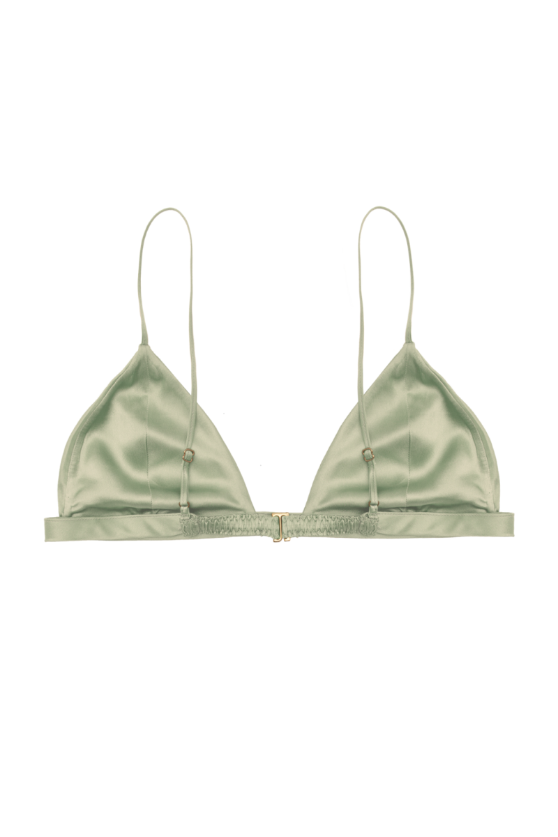 IVY TEA: GREEN BRA TOP WITHOUT UNDERWIRE AND PADDING