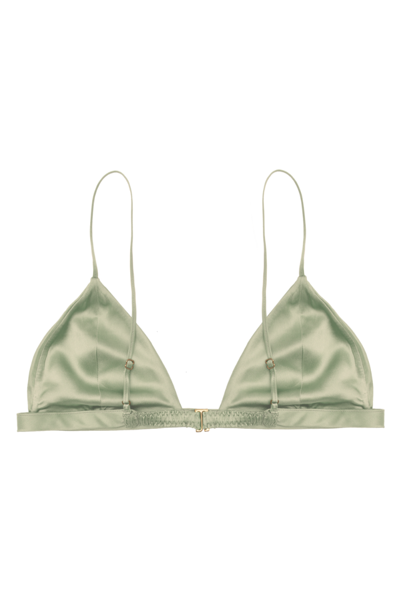 IVY TEA: GREEN BRA TOP WITHOUT UNDERWIRE AND PADDING