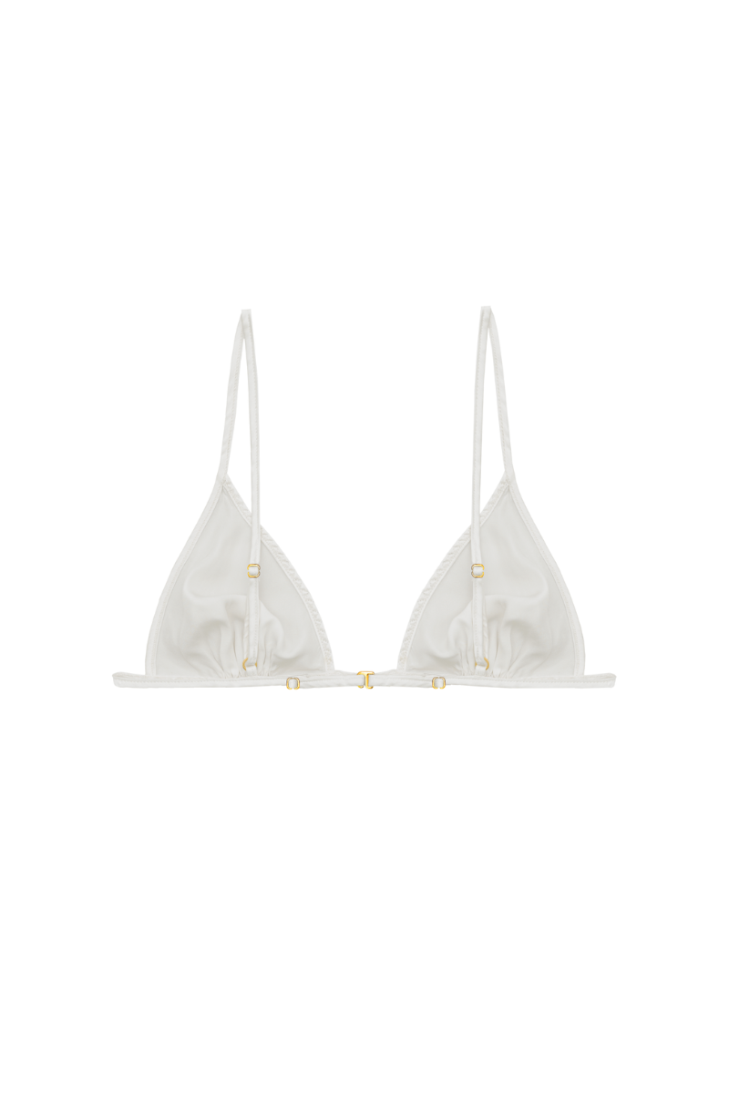 KERI IVORY: ORGANIC SILK TRIANGLE BRA TOP