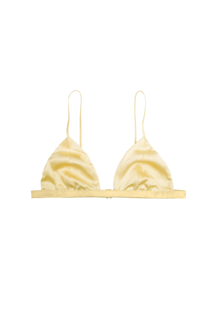 BUTTER YELLOW SILK BRA TOP: IVY