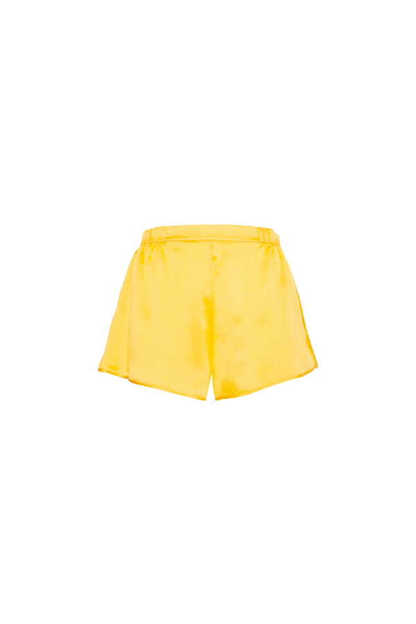 YARI: ORGANIC SILK SHORTS, MANGO COLOR