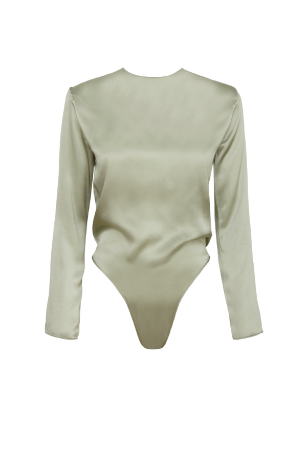 ELY TEA: LONG SLEEVES SAND COLOR BODYSUIT | SAMPLE