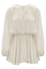 Ema Color Mandorla: mini vestito in seta biologica GOTS
