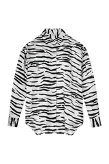 TILDE: ZEBRA PRINT LONG SLEEVE SHIRT IN GOTS ORGANIC SILK