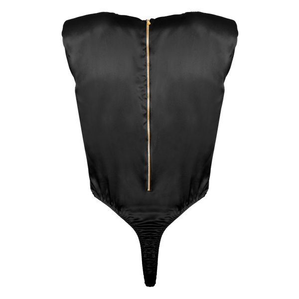 AMY BLACK: BODYSUIT IN GOTS ORGANIC SILK