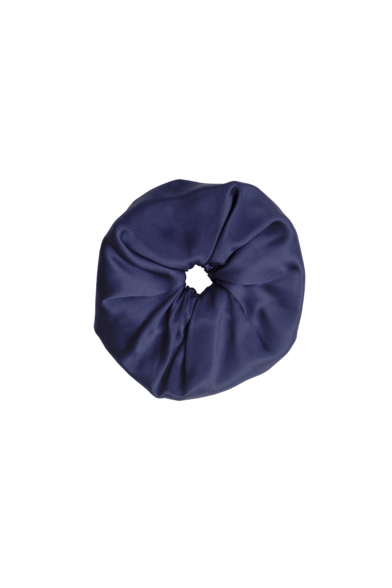 EDI NAVY BLUE: ORGANIC SILK SCRUNCHIE