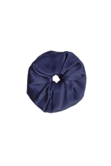 EDI: NAVY BLUE AND BUTTER YELLOW ORGANIC SILK SCRUNCHIES SET