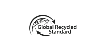 Global Recycled Standard (GRS) certification logo showing HERTH’s use of traceable and verified recycled materials with reduced environmental impact.