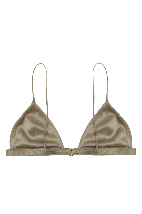 Ivy Gold Sand: Top bralette in seta biologica GOTS