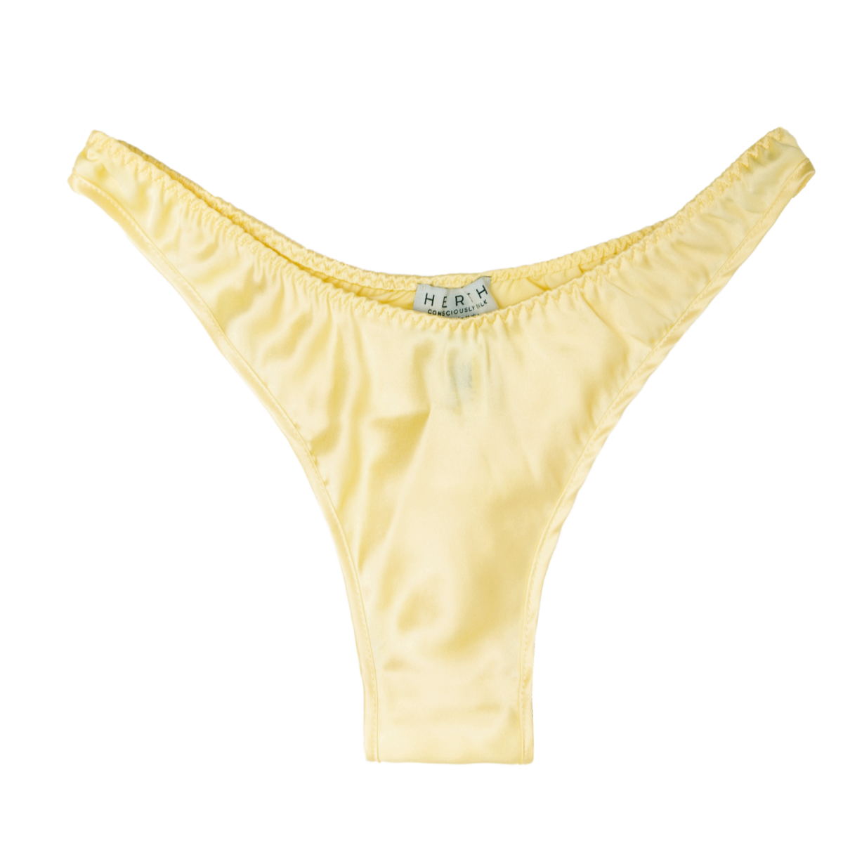 Jude high-cut panty in butter yellow organic silk – minimal and skin-friendly underwear by HERTH