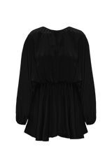 EMA: BLACK ORGANIC SILK MINI DRESS