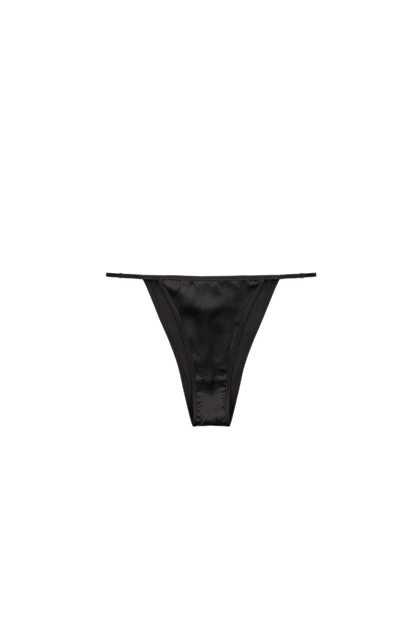 ELLE BLACK: ORGANIC SILK MEDIUM WAIST PANTIES