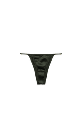 ELLE: GOTS ORGANIC SILK MID-RISE PANTIES IN GREEN