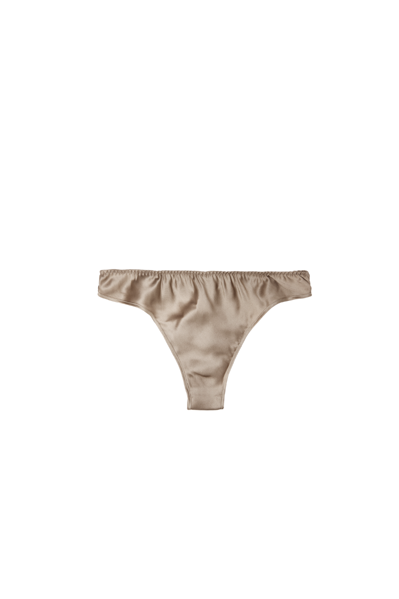 LEA GOLD SAND: MID-RISE PANTIES IN ORGANIC SILK