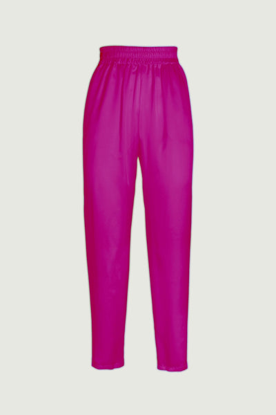 Organic Silk High-Rise Trousers – Roy | Hot Pink | HERTH