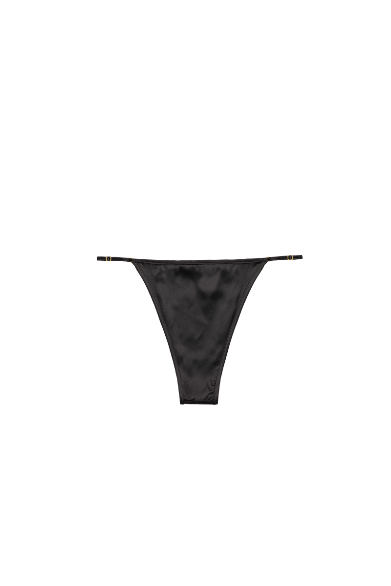 ELLE BLACK: ORGANIC SILK MEDIUM WAIST PANTIES