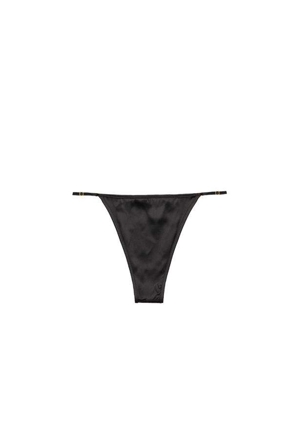 ELLE BLACK: ORGANIC SILK MEDIUM WAIST PANTIES