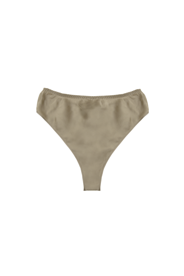 THEA GOLD SAND: HIGH-WAISTED PANTIES IN ORGANIC SILK