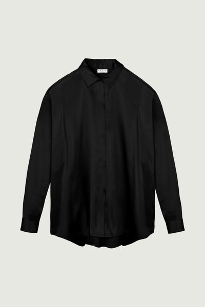 Organic Silk Shirt – Tilde | Black | HERTH