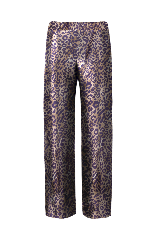 Alex: Pantalone Pigiama con stampa leopardo in seta Gots