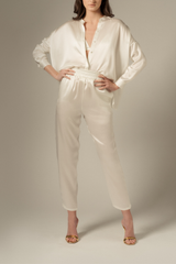 ROY IVORY: ORGANIC SILK TROUSERS